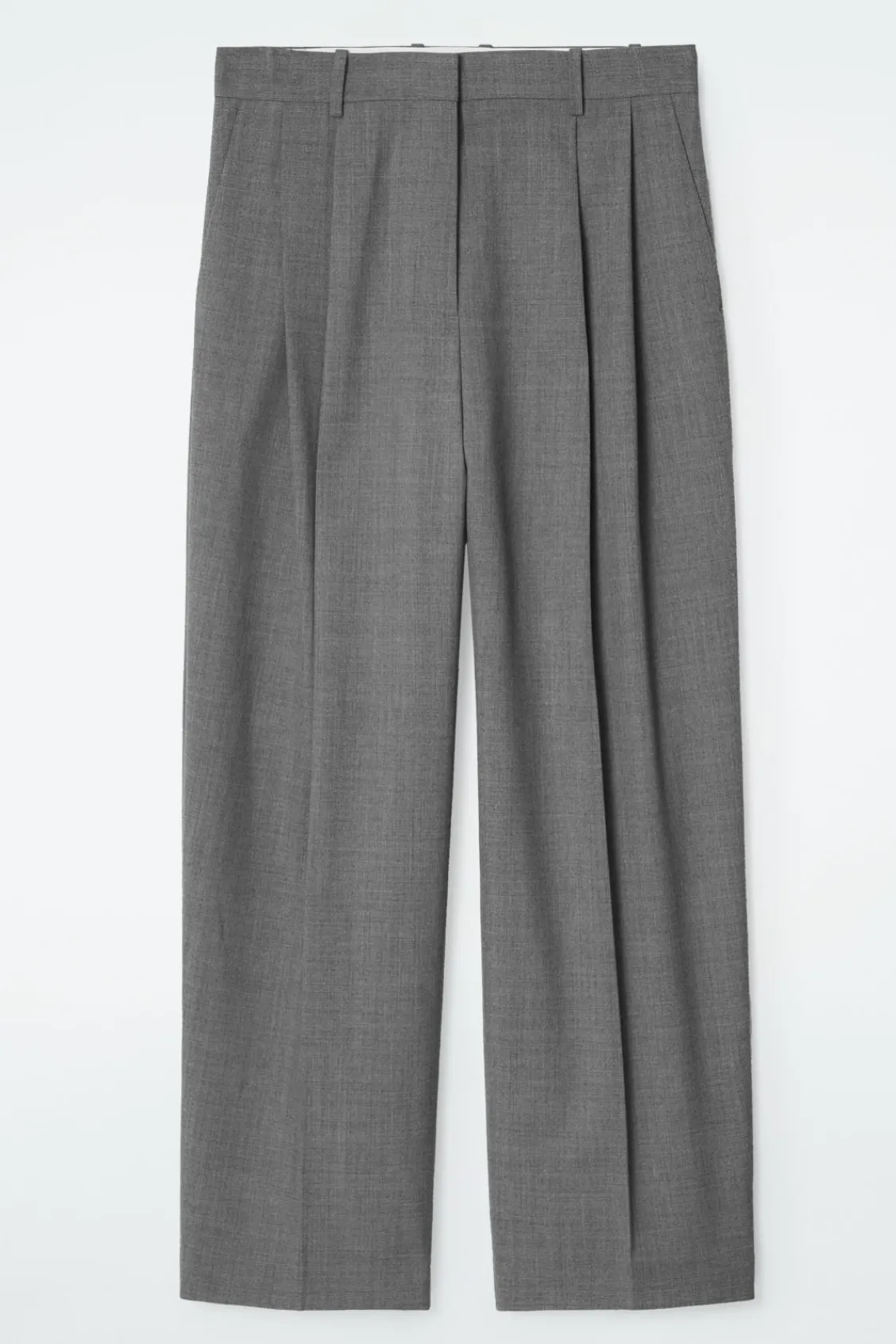 COS RELAXED TWILL WIDE-LEG PANTS-Women Vests & Tailoring | Pants