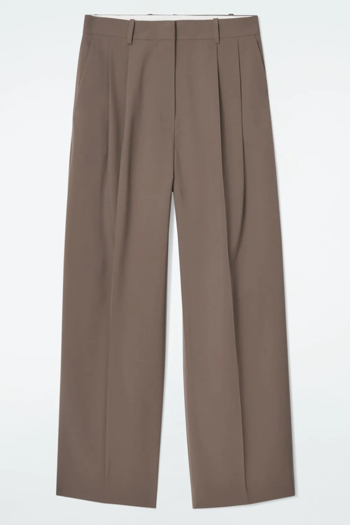 COS RELAXED TWILL WIDE-LEG PANTS-Women Vests & Tailoring | Pants