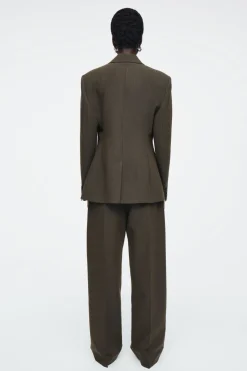 COS RELAXED WOOL BARREL-LEG PANTS-Women Vests & Tailoring | Pants