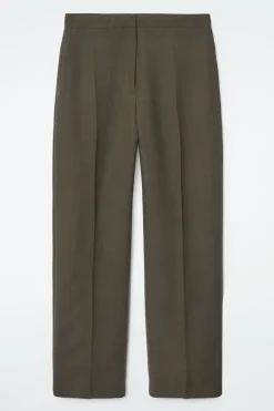 COS RELAXED WOOL BARREL-LEG PANTS-Women Vests & Tailoring | Pants