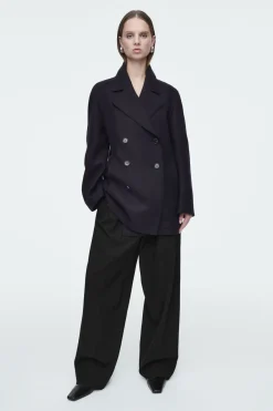 COS RELAXED WOOL PEA COAT-Women Coats & Jackets