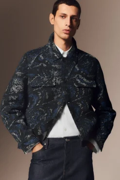 COS RELAXED WOOL-BLEND JACQUARD OVERSHIRT- Shirts