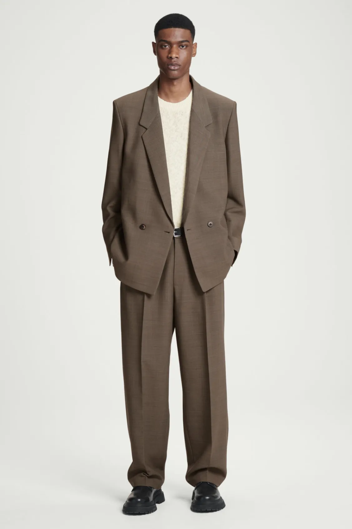 COS RELAXED WOOL-BLEND TAPERED PANTS- Suits & Tailoring | Pants