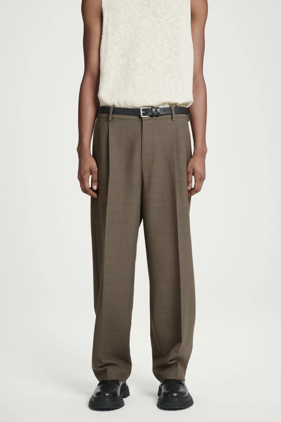 COS RELAXED WOOL-BLEND TAPERED PANTS- Suits & Tailoring | Pants