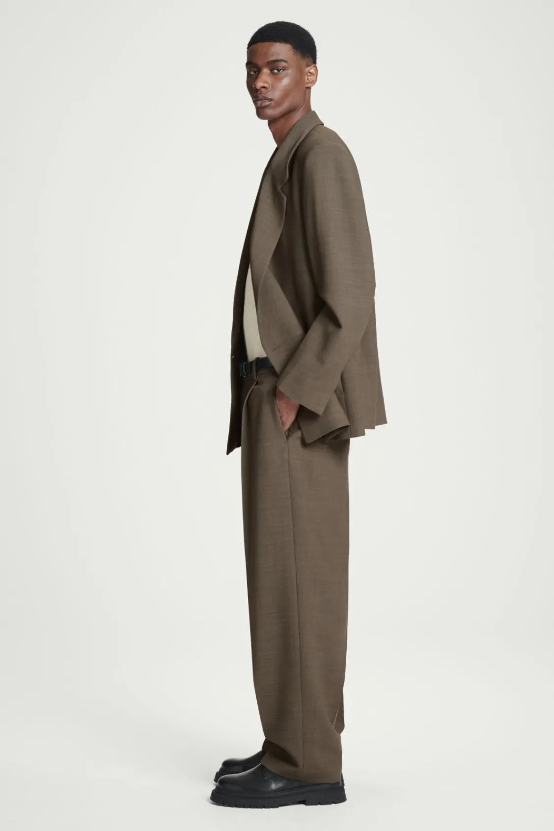 COS RELAXED WOOL-BLEND TAPERED PANTS- Suits & Tailoring | Pants