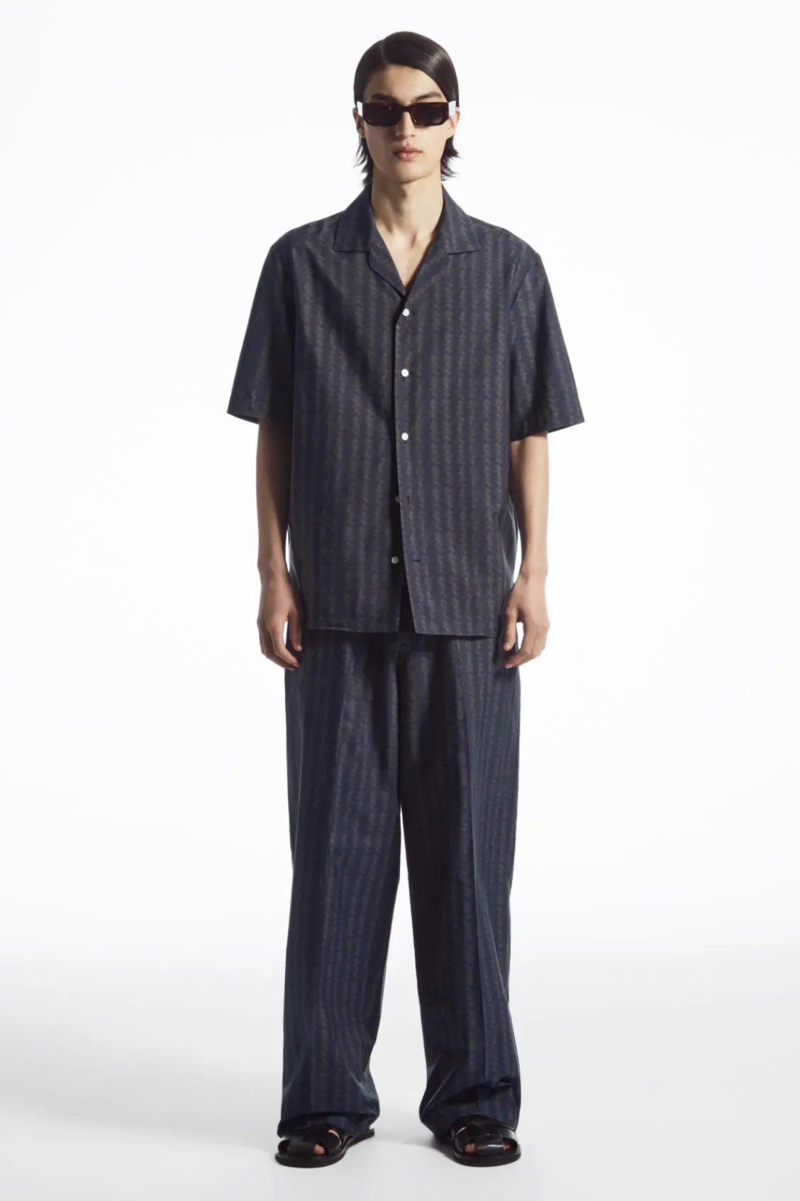 COS RELAXED ZIGZAG STRIPE COTTON SHIRT- Matching Sets | Shirts