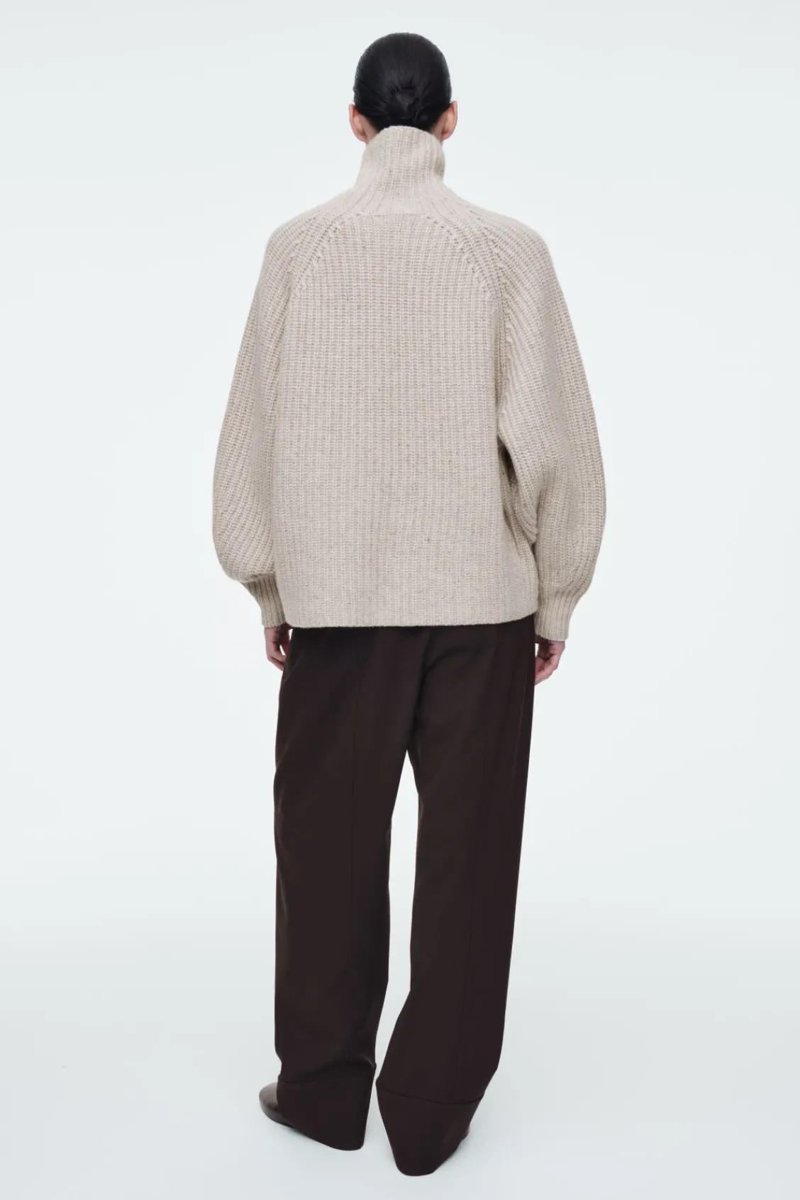 COS RIBBED CASHMERE-BLEND FUNNEL-NECK SWEATER-Women Cashmere | Sweaters & Cardigans