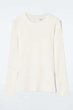 COS RIBBED JERSEY LONG-SLEEVED TOP-Women T-Shirts | Tops