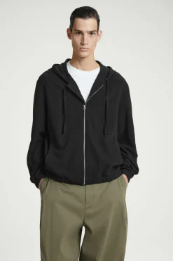 COS RIBBED JERSEY ZIP-UP HOODIE- Sweatshirts & Hoodies