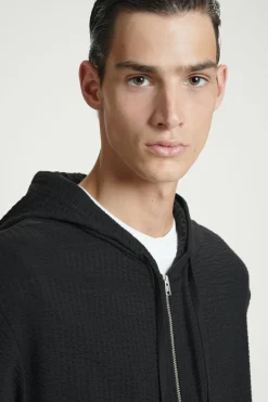 COS RIBBED JERSEY ZIP-UP HOODIE- Sweatshirts & Hoodies