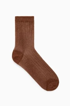 COS RIBBED LUREX SOCKS-Women Socks & Tights