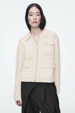 COS RIBBED MERINO WOOL UTILITY JACKET-Women Coats & Jackets | Sweaters & Cardigans