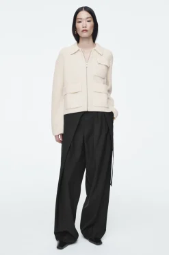 COS RIBBED MERINO WOOL UTILITY JACKET-Women Coats & Jackets | Sweaters & Cardigans