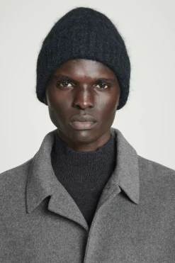 COS RIBBED MOHAIR-BLEND BEANIE- Hats & Scarves