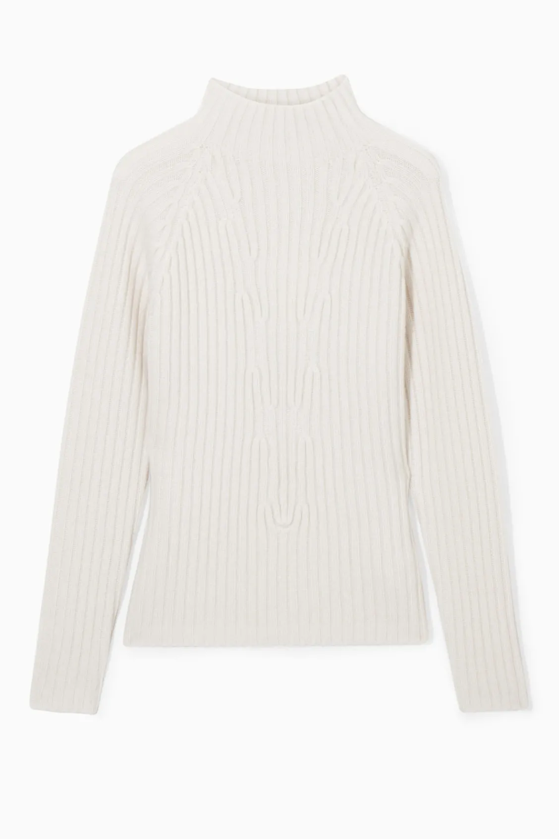 COS RIBBED PURE CASHMERE TURTLENECK SWEATER-Women Tops | Cashmere