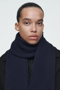 COS RIBBED WOOL AND CASHMERE SCARF-Women Hats & Scarves | Cashmere
