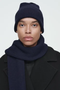 COS RIBBED WOOL AND CASHMERE BEANIE-Women Hats & Scarves | Cashmere