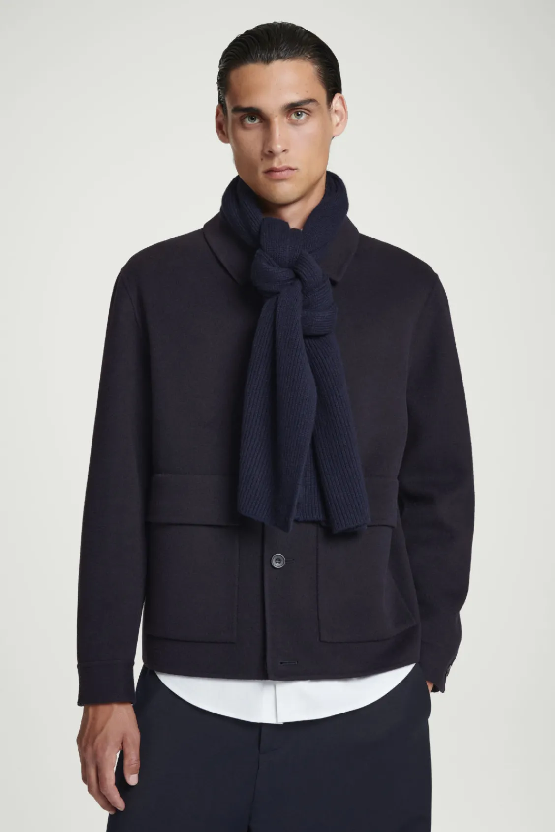COS RIBBED WOOL AND CASHMERE SCARF-Women Hats & Scarves | Cashmere