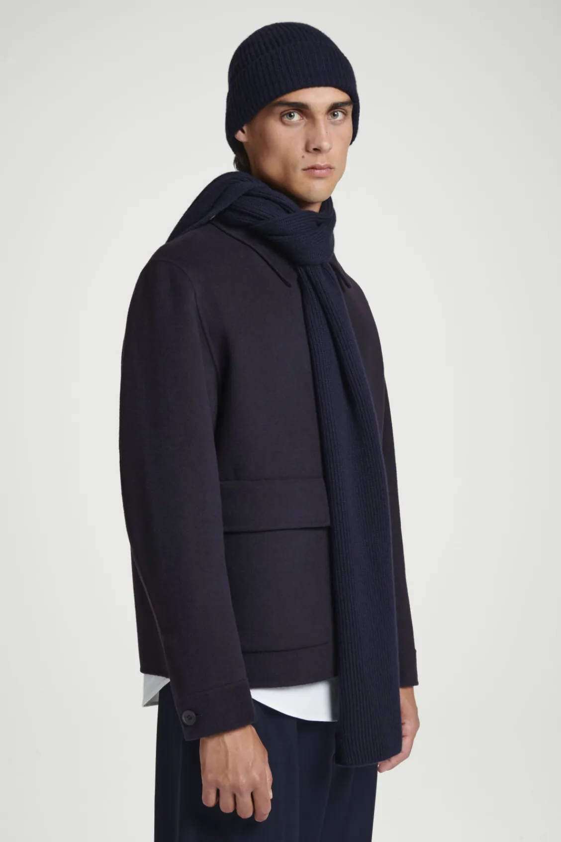 COS RIBBED WOOL AND CASHMERE SCARF-Women Hats & Scarves | Cashmere