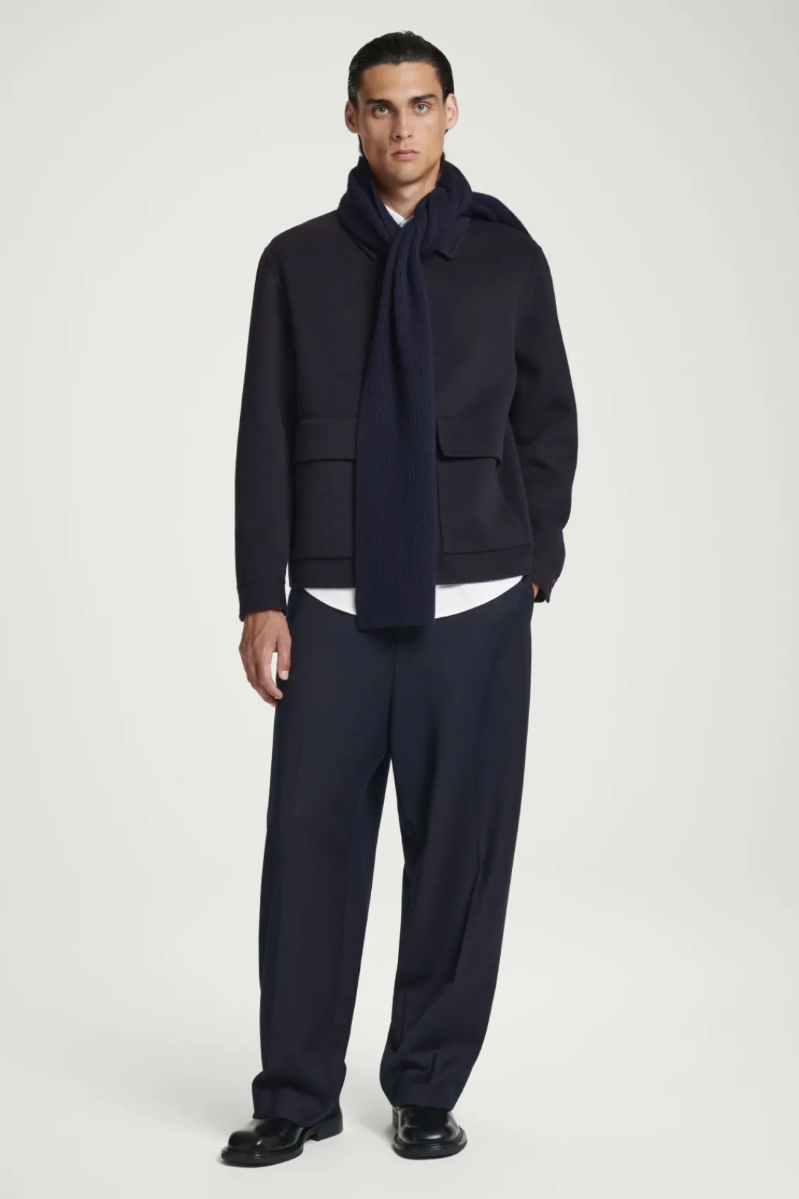 COS RIBBED WOOL AND CASHMERE SCARF-Women Hats & Scarves | Cashmere