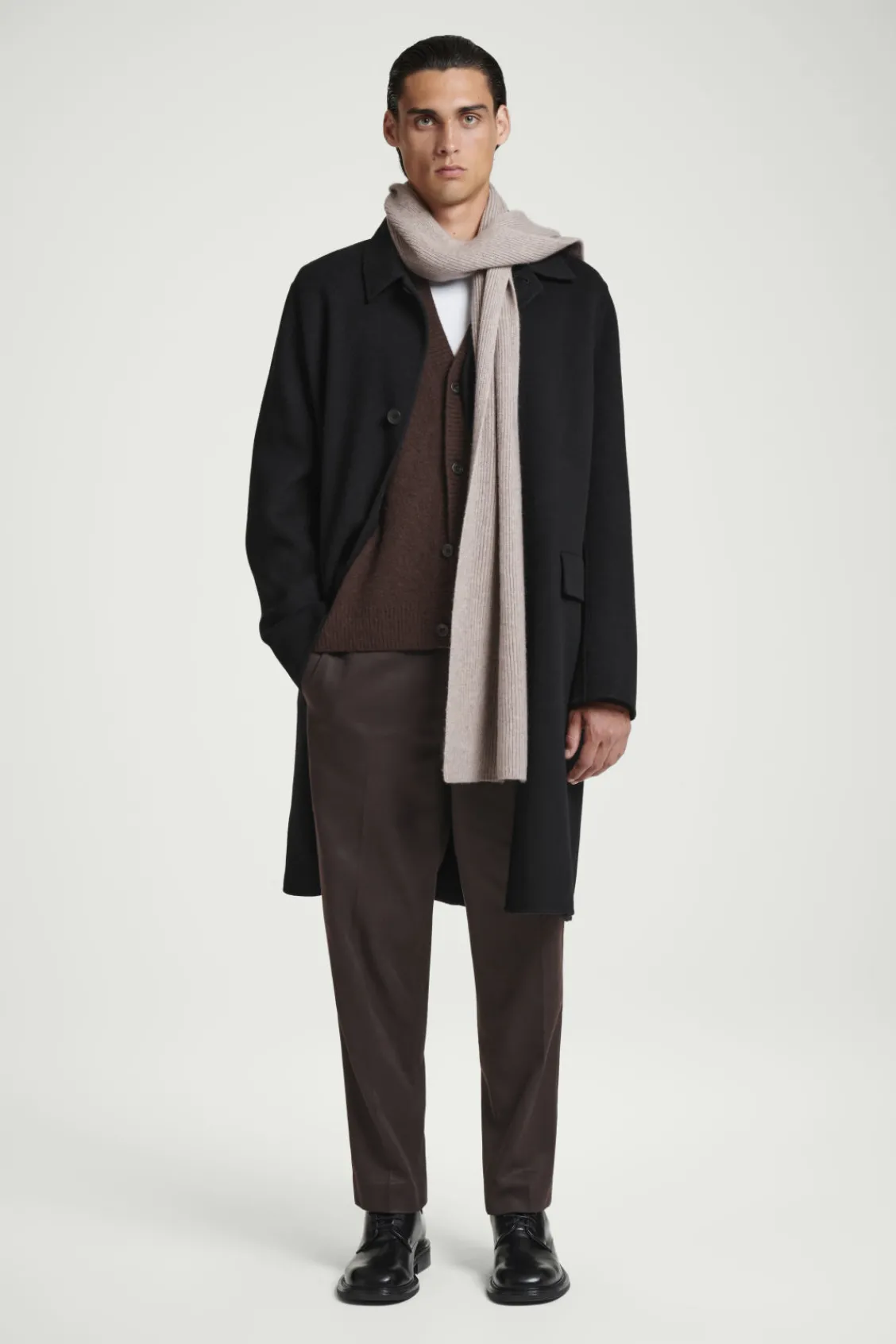 COS RIBBED WOOL AND CASHMERE SCARF-Women Hats & Scarves | Cashmere