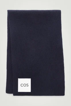 COS RIBBED WOOL AND CASHMERE SCARF-Women Hats & Scarves | Cashmere