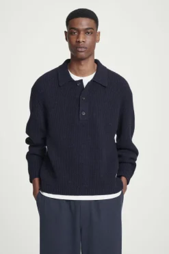 COS RIBBED WOOL AND CASHMERE-BLEND POLO SHIRT- Polo Shirts | Cashmere