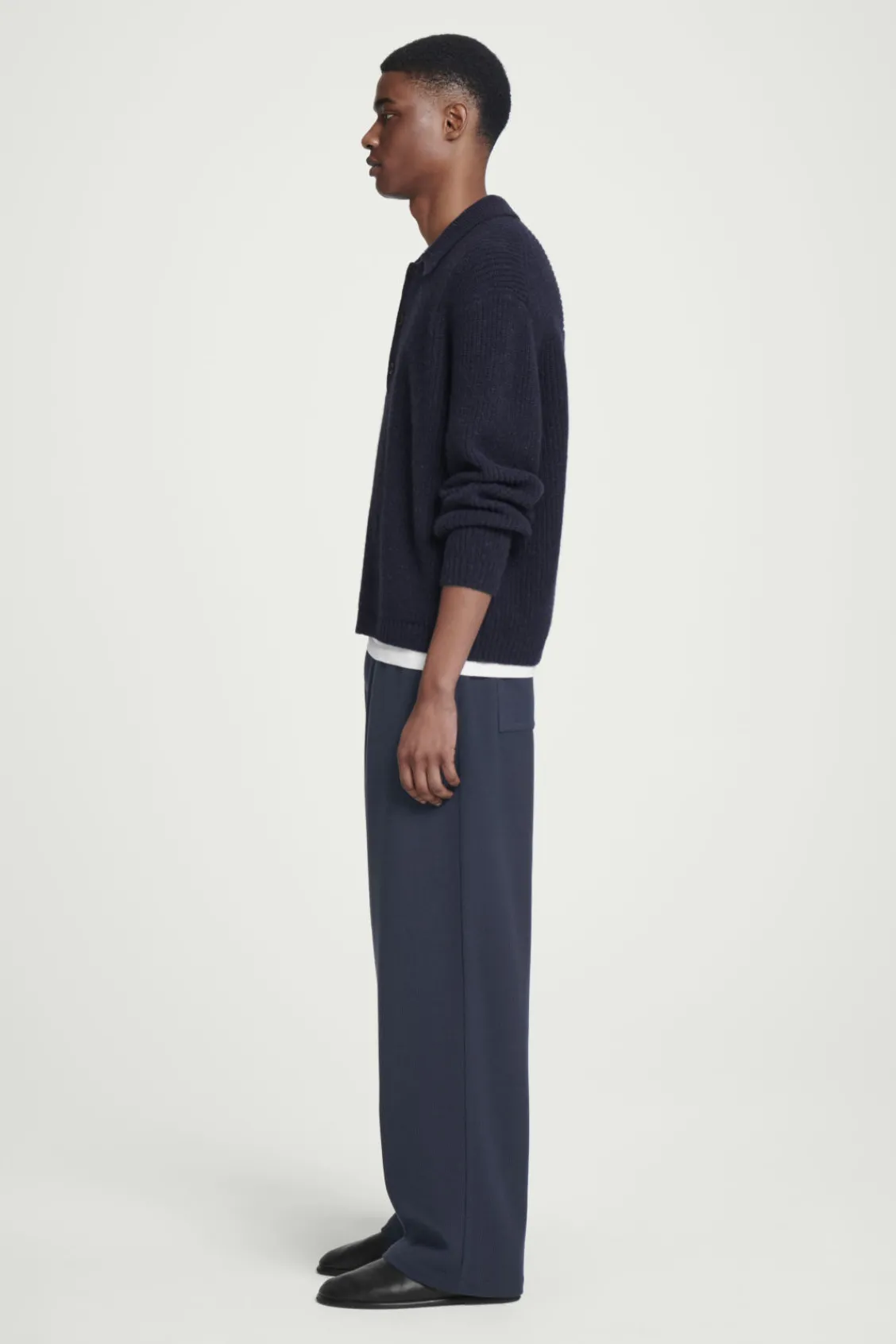 COS RIBBED WOOL AND CASHMERE-BLEND POLO SHIRT- Polo Shirts | Cashmere