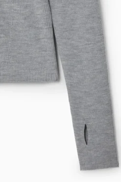 COS RIBBED WOOL HALF-ZIP TOP-Women Tops | Sweaters & Cardigans
