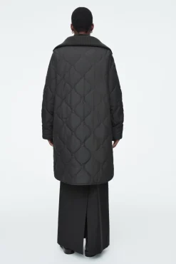 COS RIBBED-COLLAR QUILTED COAT-Women Coats & Jackets