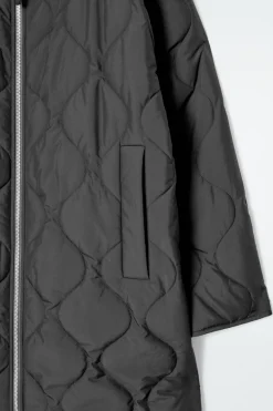 COS RIBBED-COLLAR QUILTED COAT-Women Coats & Jackets