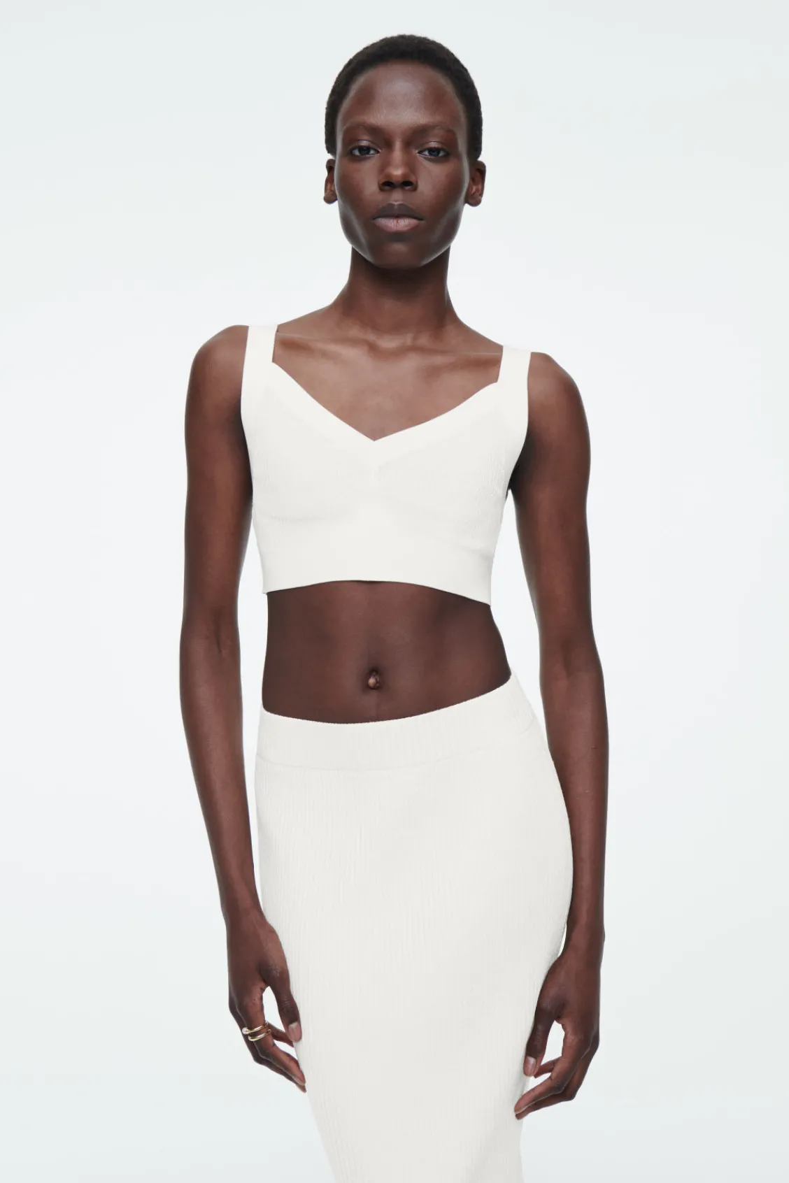 COS RIBBED-KNIT BRALETTE-Women Tops | Sweaters & Cardigans