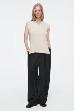 COS RIBBED-KNIT HOODED TANK TOP-Women Tops | Sweaters & Cardigans