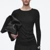 COS RIB-KNIT LONG-SLEEVED TOP-Women Tops | Sweaters & Cardigans