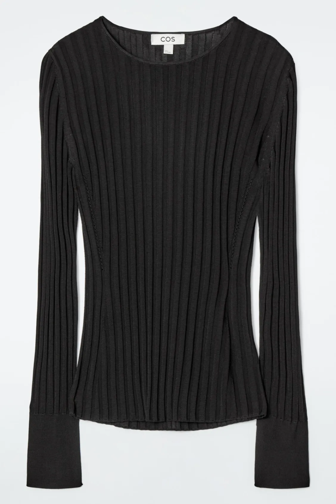 COS RIB-KNIT LONG-SLEEVED TOP-Women Tops | Sweaters & Cardigans