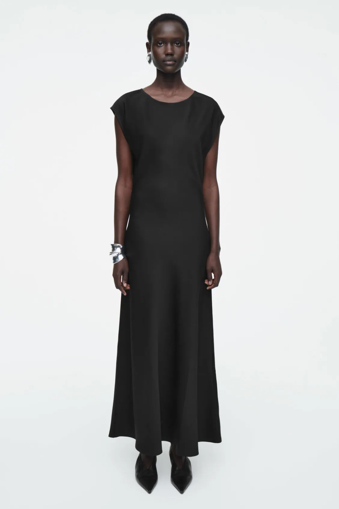 COS RUCHED BIAS-CUT SATIN DRESS-Women Dresses & Jumpsuits