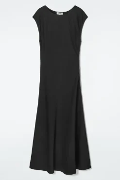 COS RUCHED BIAS-CUT SATIN DRESS-Women Dresses & Jumpsuits
