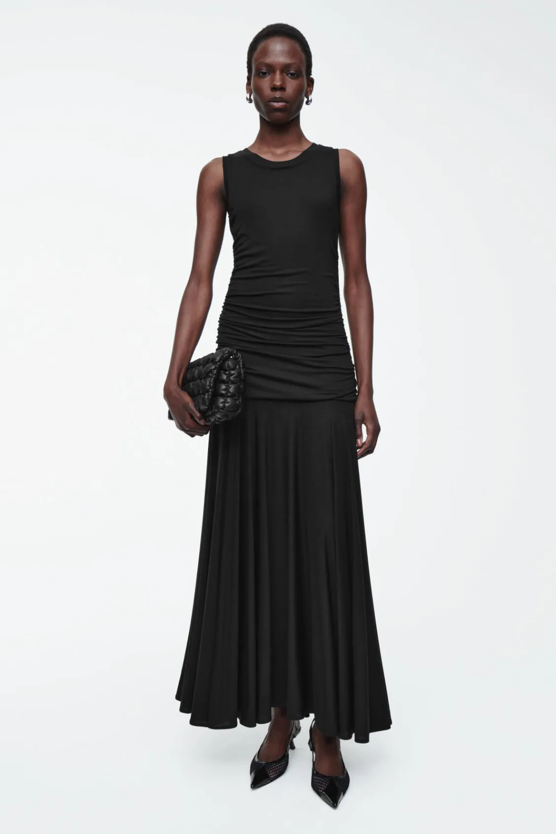 COS RUCHED MAXI DRESS-Women Dresses & Jumpsuits