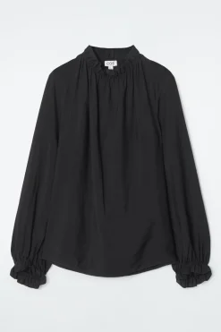 COS RUFFLED HIGH-NECK BLOUSE-Women Shirts & Blouses | Tops