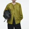 COS RUFFLED-CUFF GATHERED BLOUSE-Women Shirts & Blouses | Tops