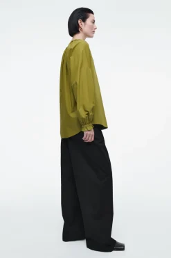 COS RUFFLED-CUFF GATHERED BLOUSE-Women Shirts & Blouses | Tops