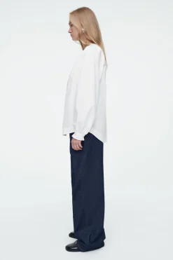 COS RUFFLED-CUFF GATHERED BLOUSE-Women Shirts & Blouses | Tops