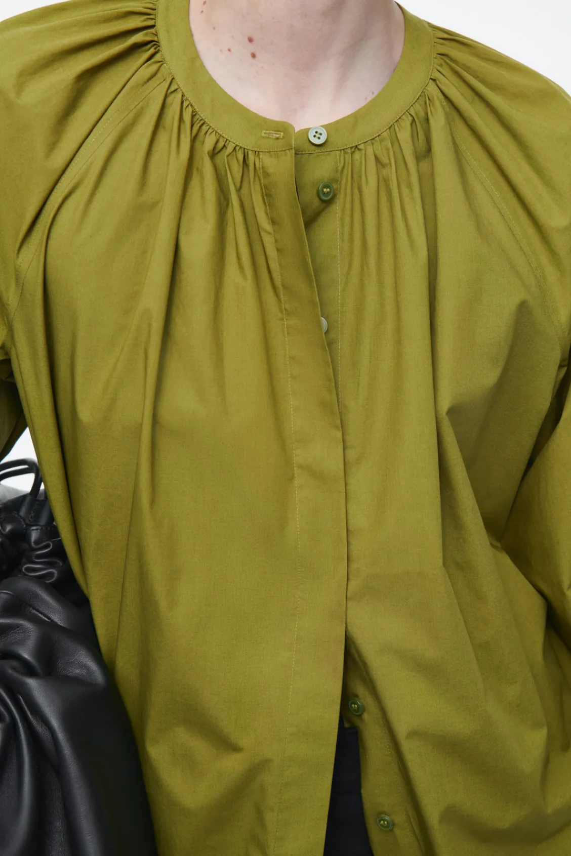 COS RUFFLED-CUFF GATHERED BLOUSE-Women Shirts & Blouses | Tops