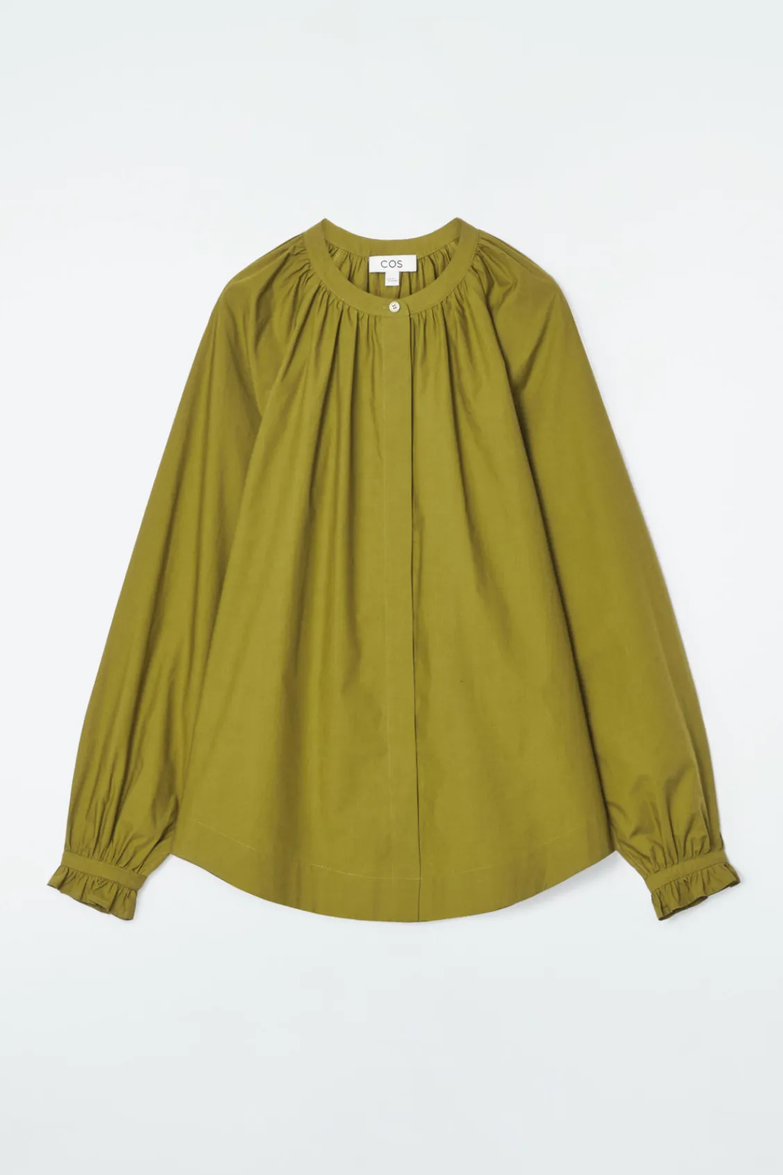 COS RUFFLED-CUFF GATHERED BLOUSE-Women Shirts & Blouses | Tops
