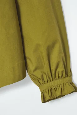 COS RUFFLED-CUFF GATHERED BLOUSE-Women Shirts & Blouses | Tops