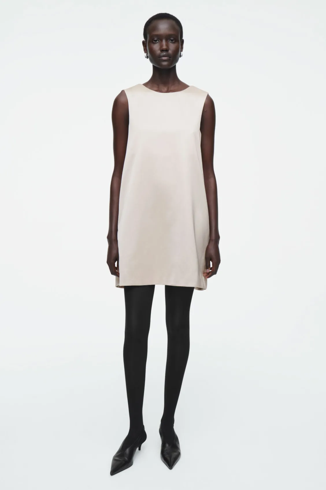 COS SATIN RACER-NECK MINI DRESS-Women Dresses & Jumpsuits