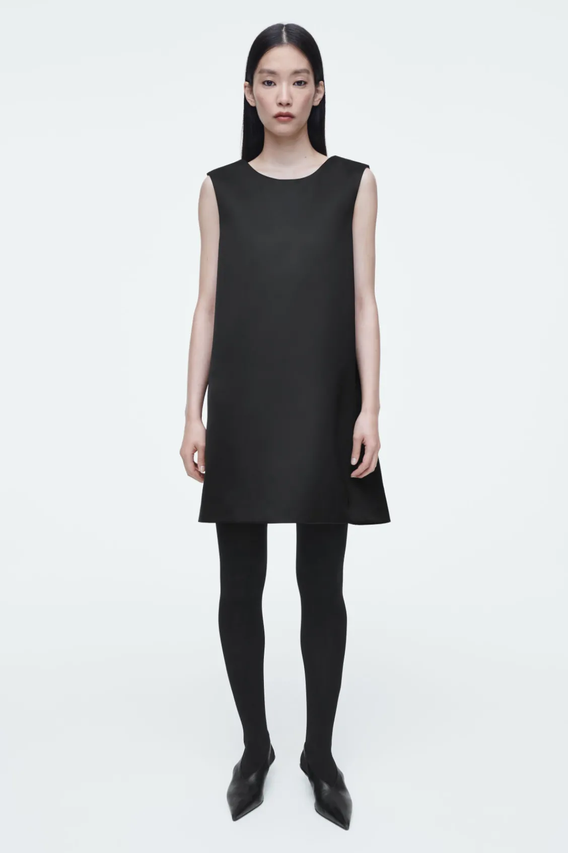 COS SATIN RACER-NECK MINI DRESS-Women Dresses & Jumpsuits