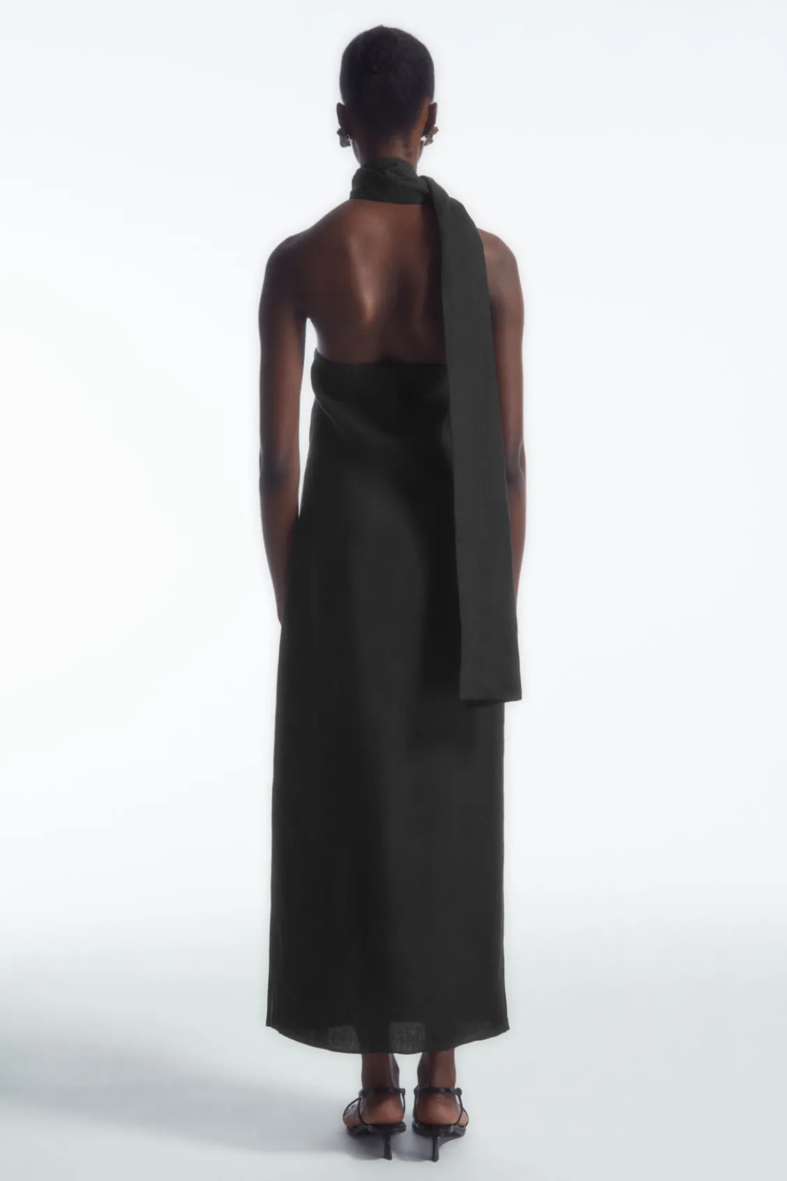 COS SCARF-DETAIL LINEN DRESS-Women Dresses & Jumpsuits