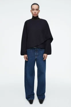 COS SCARF-DETAIL WOOL CAPE-Women Capes & Hybrids | Coats & Jackets