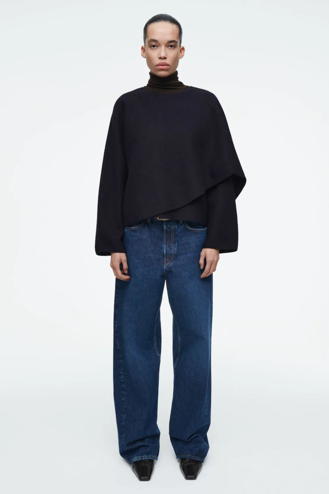 COS SCARF-DETAIL WOOL CAPE-Women Capes & Hybrids | Coats & Jackets